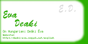 eva deaki business card
