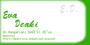 eva deaki business card